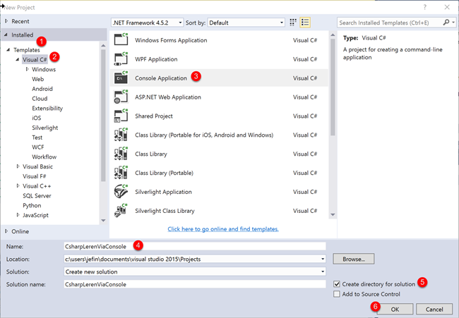 Oefening OO code schrijven - een console applicatie maken